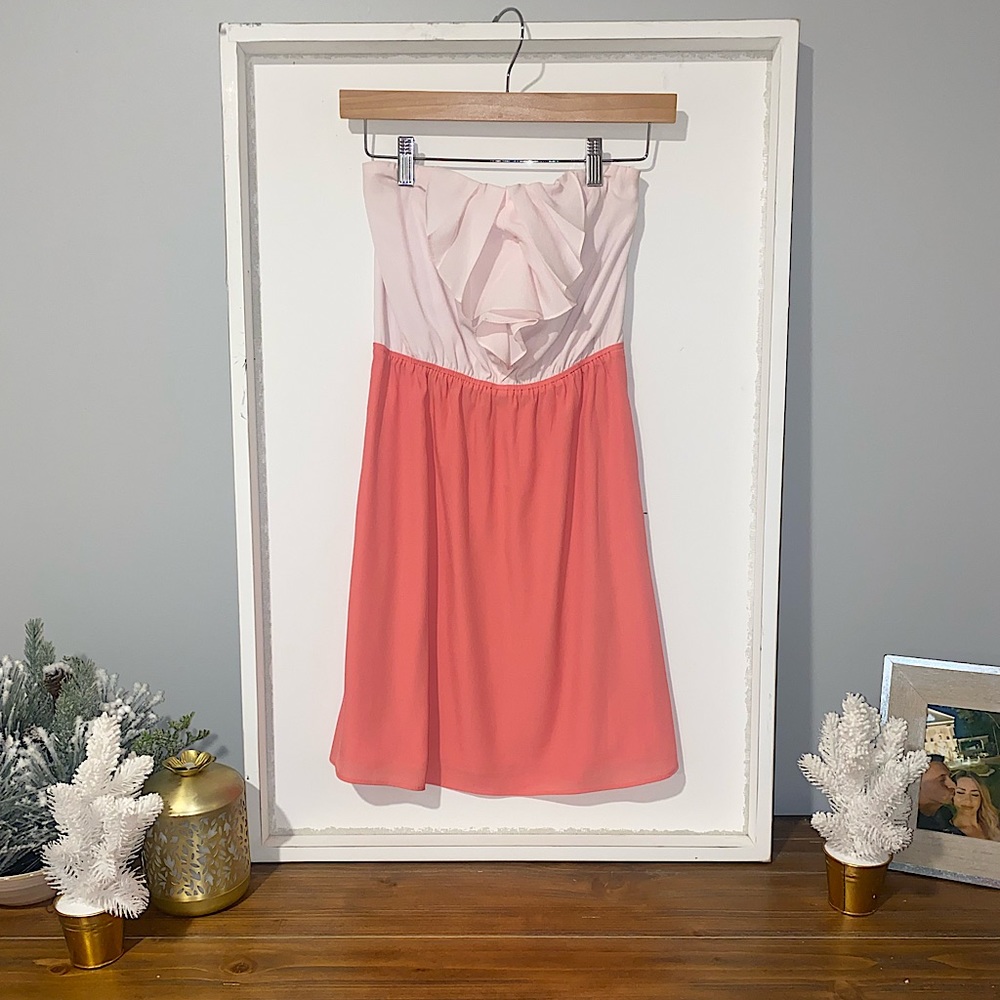 Pink strapless dress